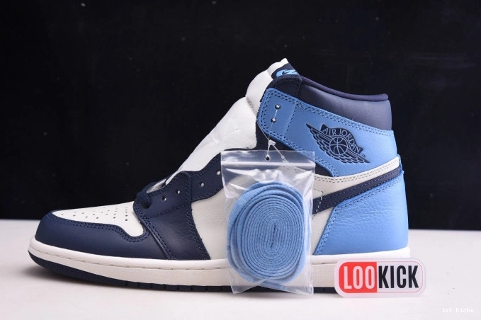 1st Kicks Retro OG Jordan High 1 Obsidian Air 555088-140 0705